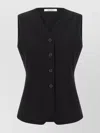 Max Mara Fornovo Sleeveless V-neck Tailored Gilet In Blue