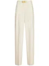 Max Mara Tailored White Trousers With High Waist In White