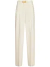 Max Mara Tailored White Trousers With High Waist In Neutral
