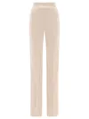 Max Mara Tailored White Trousers With Mid-rise Waist In Neutral