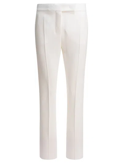 MAX MARA MAX MARA TAILORED WHITE TROUSERS WITH SMOOTH FINISH