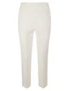Max Mara Tailored White Trousers With Subtle Pleats In Neutral