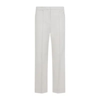 Max Mara Tailored White Trousers With Subtle Pleats And Clean Finish