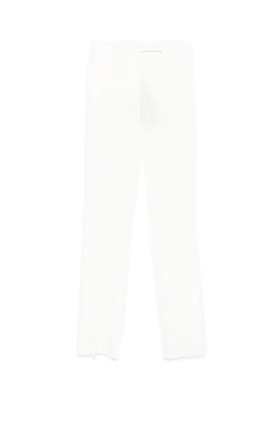 MAX MARA TAILORED WHITE VINCITA TROUSERS WITH POLISHED FINISH