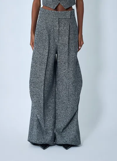Max Mara Tailored Wool-and-silk Pants In Gray