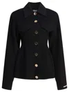 Max Mara Tailored Wool Jacket With Structured Collar In Black