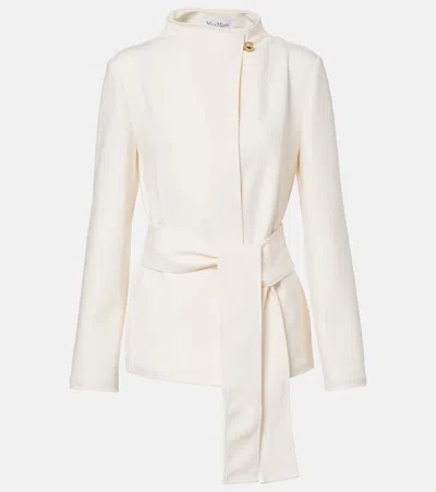 Max Mara Talamo Belted Jersey Jacket In Neutral