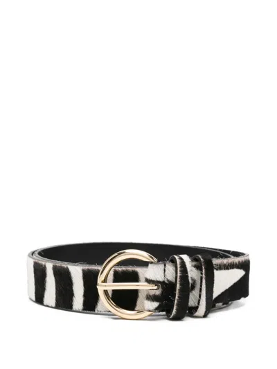 Max Mara Talbero Animal-print Belt In Black