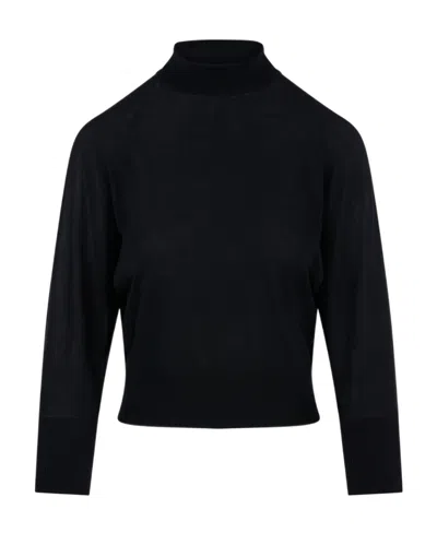 Max Mara Talea Wool High-neck Jumper In Black