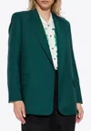 Max Mara Talento Belted Wool Blazer In Green