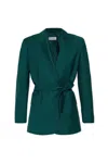 Max Mara Arona Double Face Wool Belted Coat In Green