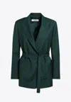 Max Mara Talento Wool Canvas Wrap Blazer