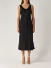 Max Mara Banjo Silk Satin Midi Dress In Nero