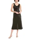 Max Mara Leisure Talete Satin Slip Maxi Dress In Black Acetate In Black