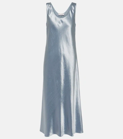 Max Mara Talete Satin Slip Dress In Light Blue