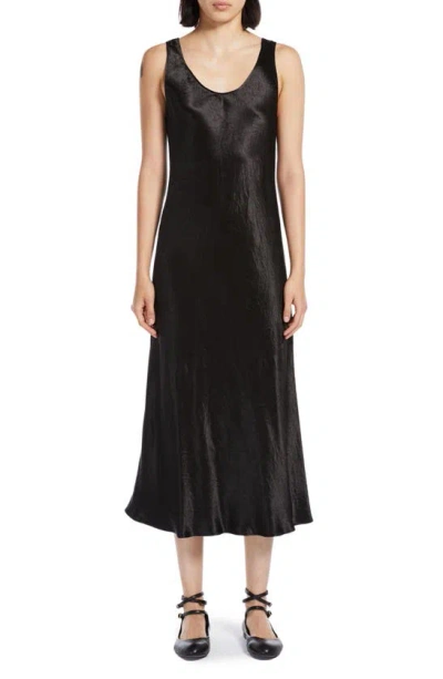 Max Mara Leisure Talete Crinkled-satin Midi Dress In Black