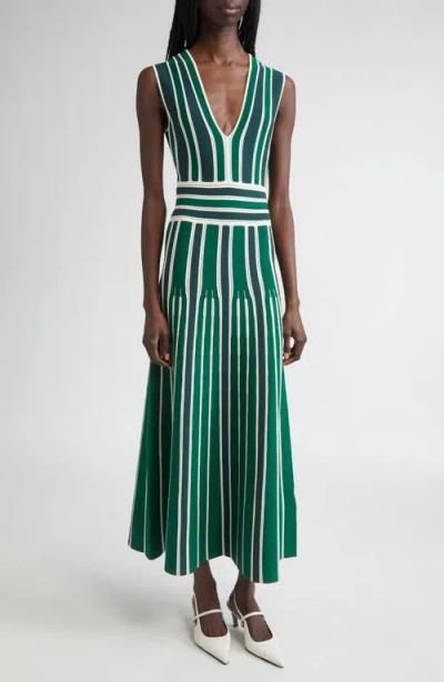 Max Mara Tallone Stripe Sleeveless Maxi Sweater Dress