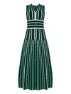 Max Mara Tallone Stripe Sleeveless Maxi Sweater Dress In Green