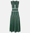 Max Mara Tallone Stripe Sleeveless Maxi Sweater Dress In Green