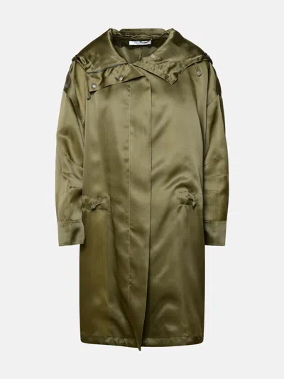 Max Mara 'tambuto' Khaki Green Silk Parka