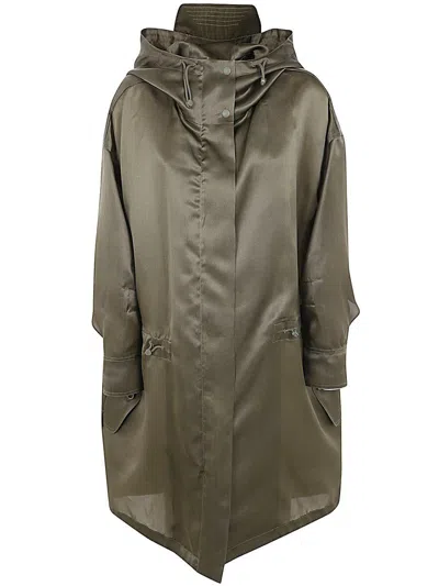 Max Mara Tambuto Oversized Organdy Parka Clothing In Green