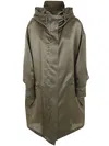 Max Mara Tambuto Oversized Organdy Parka In Green