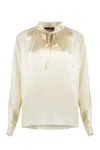Max Mara Woman Top Ivory Size 14 Silk In Panna