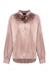 Max Mara Women's Tamigi Silk Blouse With Bow Top