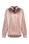 Max Mara Women's Tamigi Silk Blouse With Bow Top In Pink