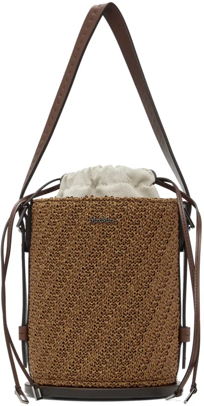 Max Mara Tan Archetipo Bucket Bag In 3 Tobacco