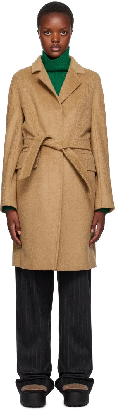 Max Mara Tan Bingo Coat In 001 Camel