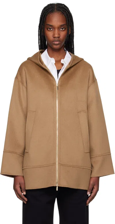 Max Mara Tan Cloe Jacket In 001 Camel