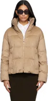 Max Mara Tan Diego Reversible Down Jacket In Brown