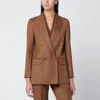 Max Mara Double Breasted Button-up Blazer In Brown