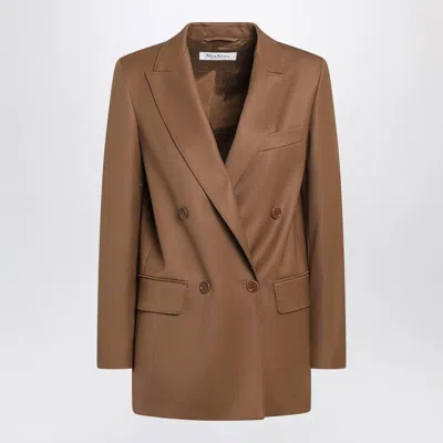 Max Mara Tan Doublebreasted Wool Blazer In Brown