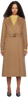Max Mara Tan Ebano Coat In 045 Camel