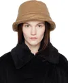 Max Mara Tan Fiducia Reversible Bucket Hat In 001 Camel
