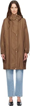 Max Mara Hooded Flap-pocket Jacket In Brown