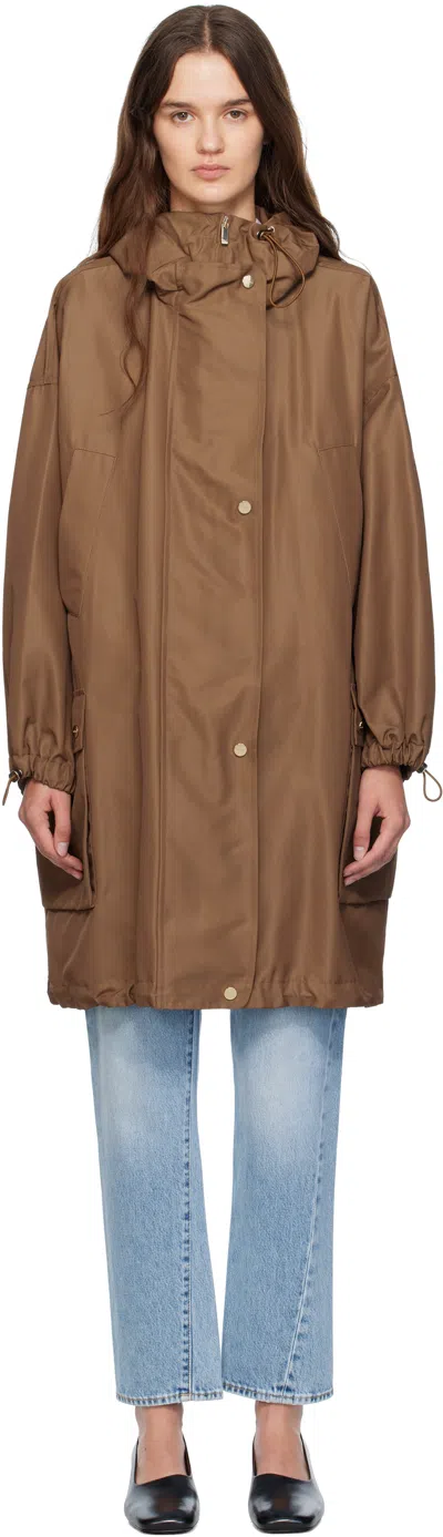 Max Mara Tan Finito Parka In Brown