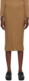 Max Mara Tan Melk Midi Skirt In 002 Camel