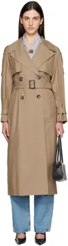 Max Mara Tan Otello Trench Coat In Multi