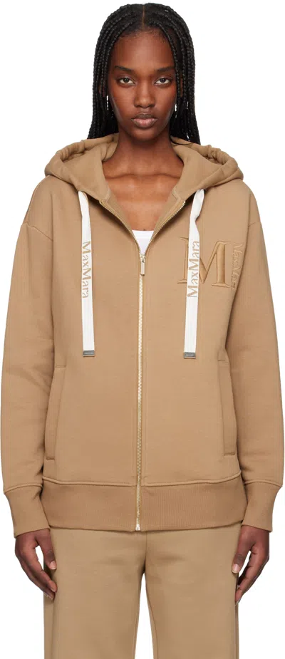 Max Mara Tan Pecos Hoodie In 003 Camel