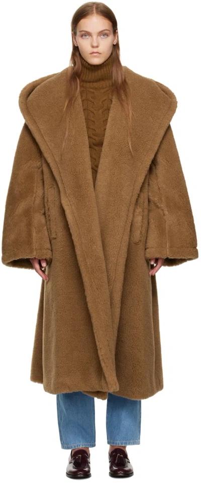Max Mara Tan Teddy Coat In Camel