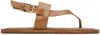 Max Mara Tan Thongstitch Sandals In 2 Tobacco