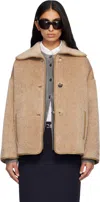 Max Mara Tan Vadet Short Coat In Brown