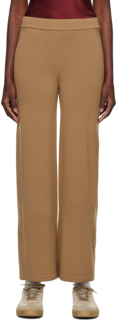 Max Mara Tan Visone Lounge Pants In 002 Camel