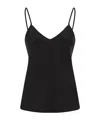 Max Mara Navy Blue Silk Unghia Washed Silk Tank Top In Black