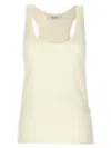 Max Mara Sleeveless Scoop Neck Plain Top In Neutral