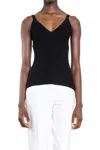 Max Mara Gallura Silk-blend V-neck Top In Black