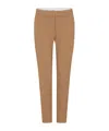 Max Mara Straight-leg Tailored Cotton Pants With Structured Waistband In Brown